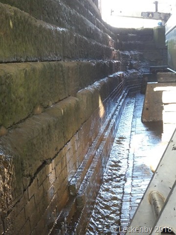 Stepped sides to the lock and the trough around the outside