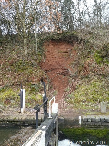 Landslip covering the cave