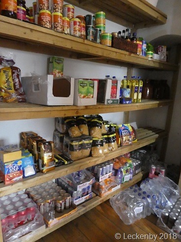 Well stocked shop with dry and tinned foods